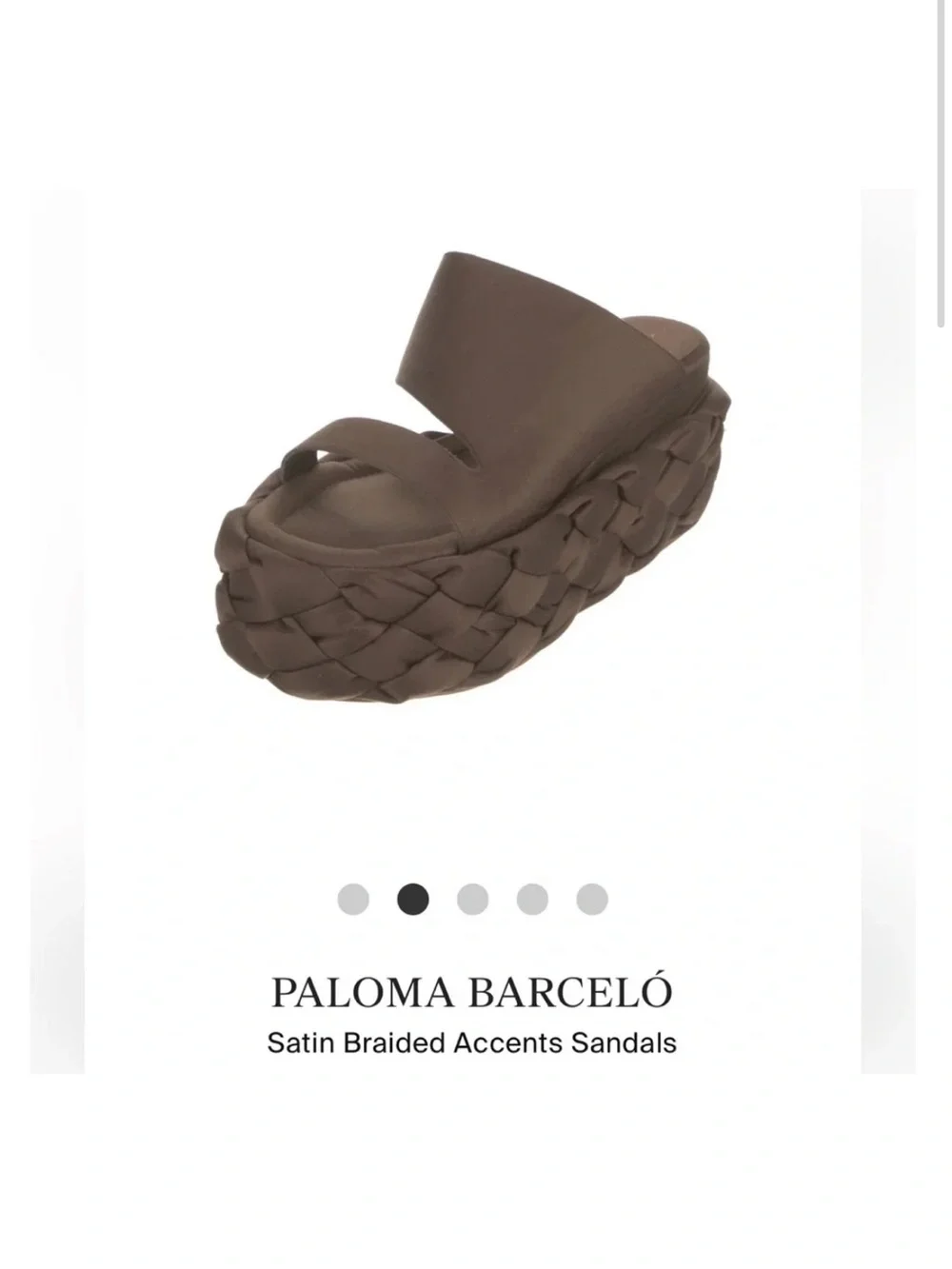 Paloma Barceló Brown Satin Braided Platform Sandals